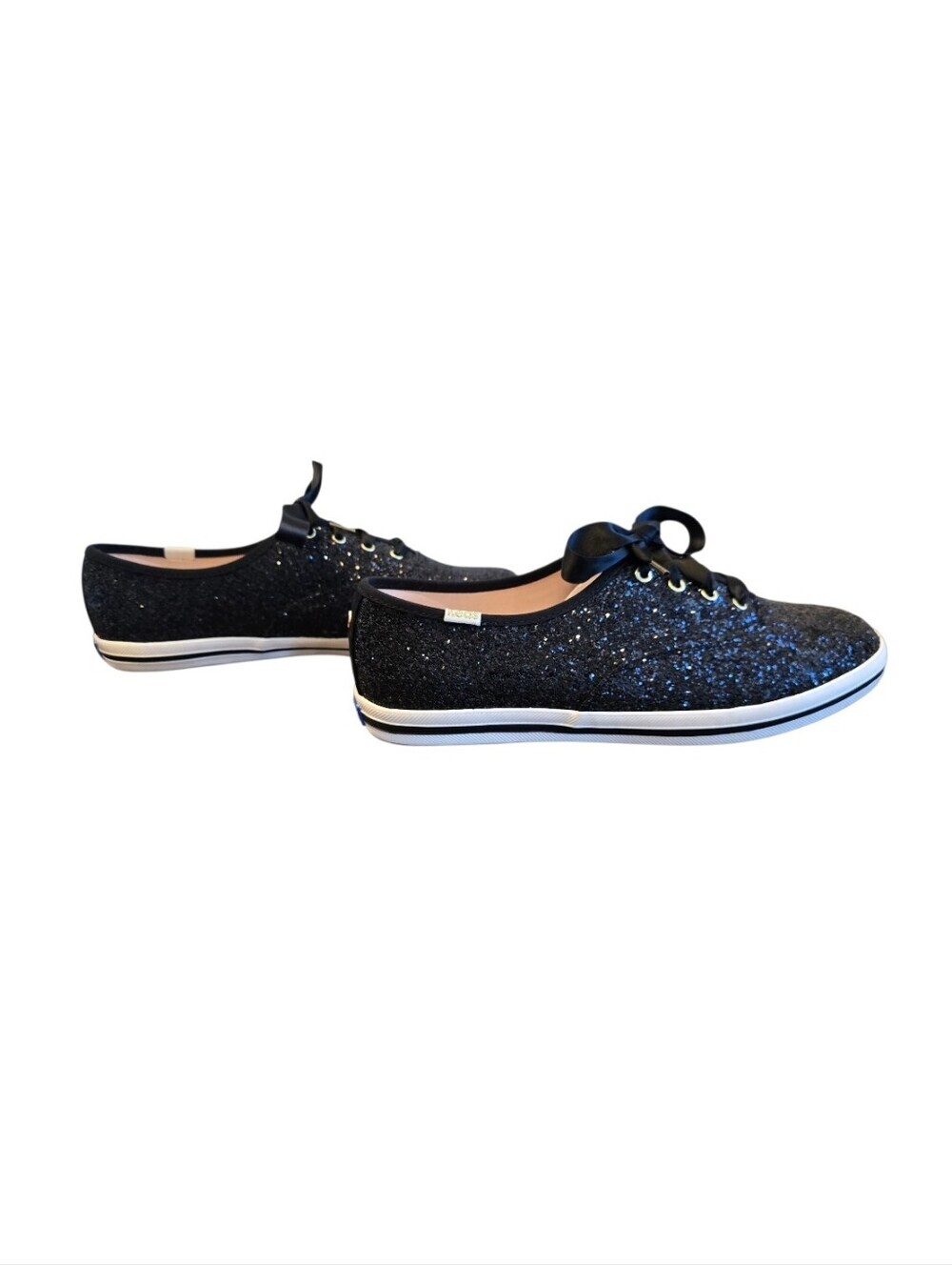Keds X Kate Spade New York Black Glitter Lace Up Sneakers 8.5W - Picture 7 of 12